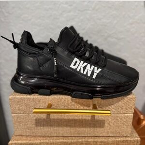 DKNY Women's Black Sneakers with Logo